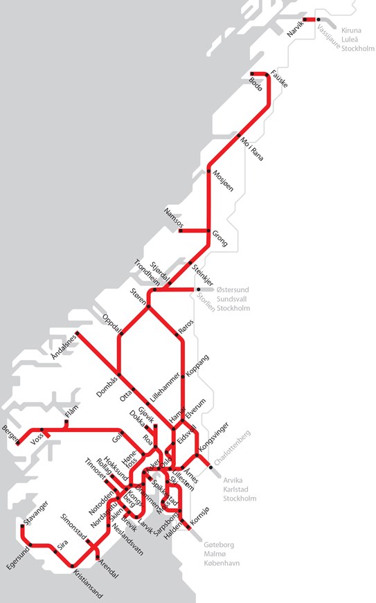 Norway Rail Map ~ CUCA-FODIDA